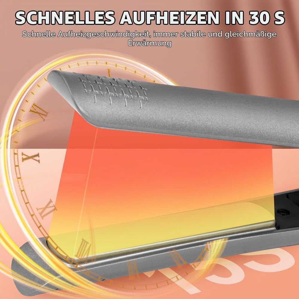 Glätteisen Haarglätter,Verbesserte Version Ceramic Straight für Glatte &amp; Glänzende Haare,Haarglätter