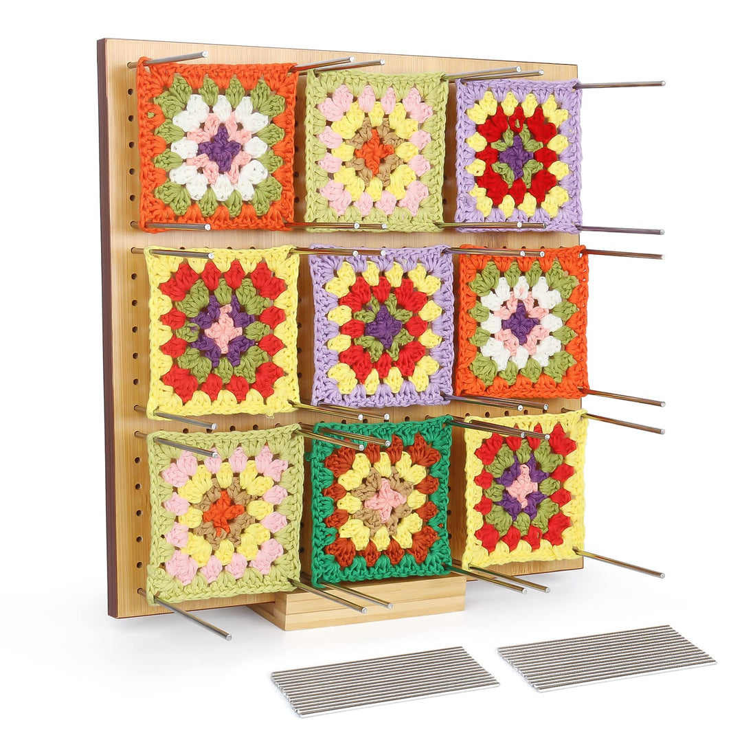 Coopay Granny Square Spanner Gross, 29 x 29 cm Sperrbrett für Granny Square, Wooden Blocking Board H