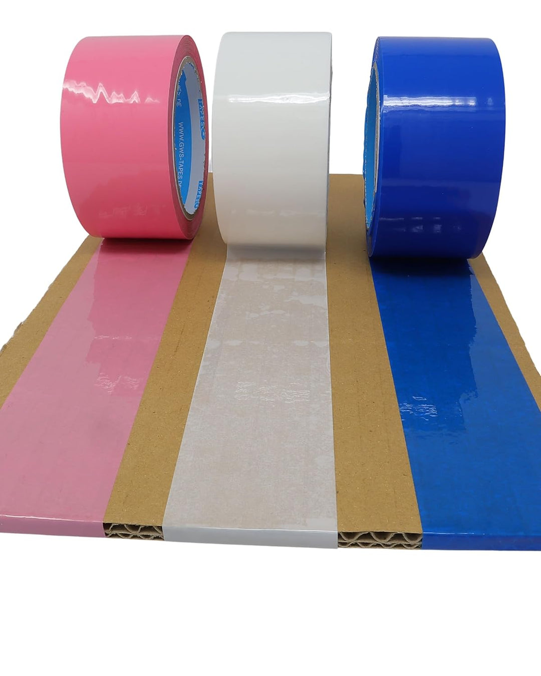 gws Verpackungs-Set mit robustem Lager/-Industrie Abroller und 6 Rollen Pink 66m x 50mm zum Verpacke