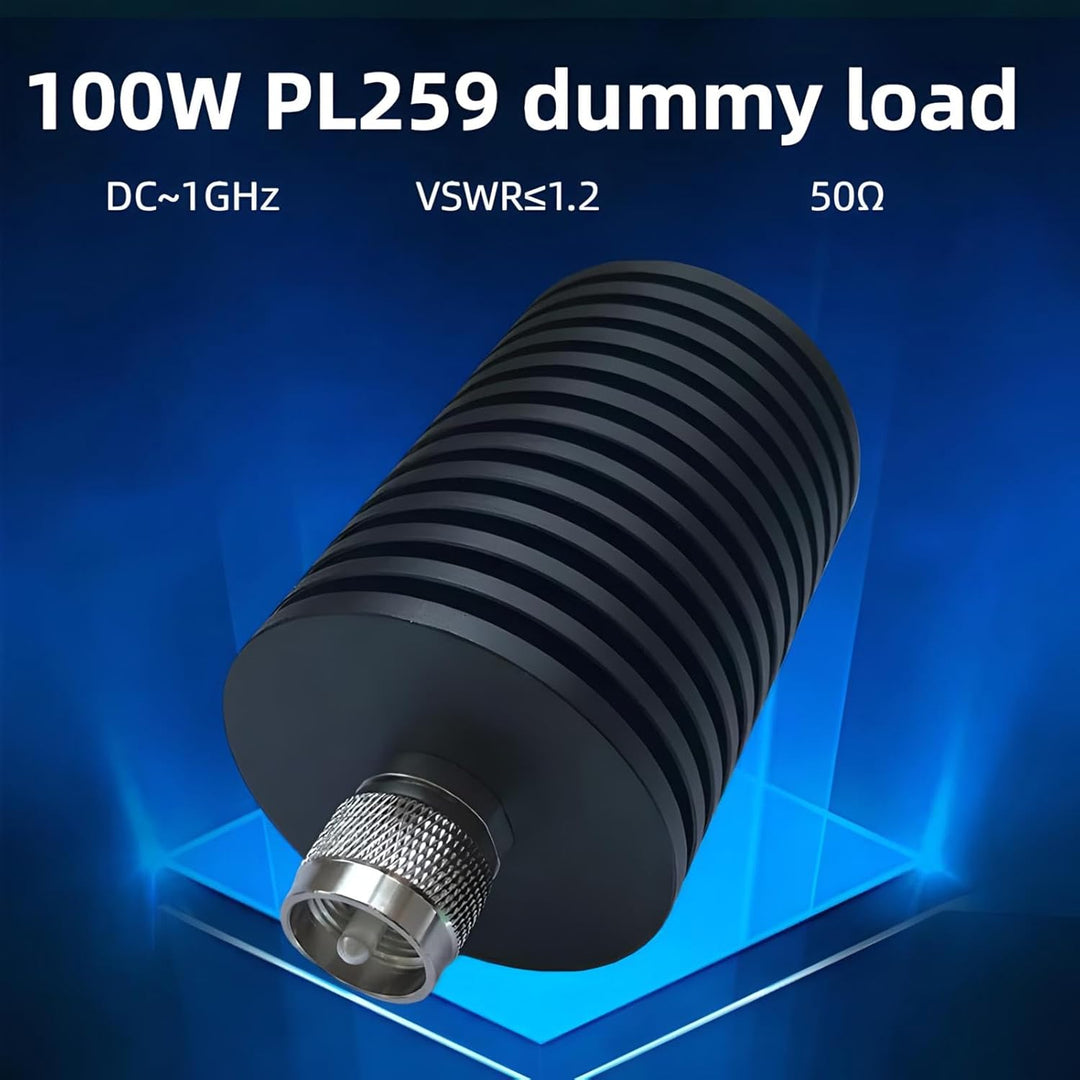 BECEN 100W UHF Dummy Load, 100 Watt PL259 Connector 50 Ohm DC-1 GHZ (100 Watt, PL259 Terminator 100