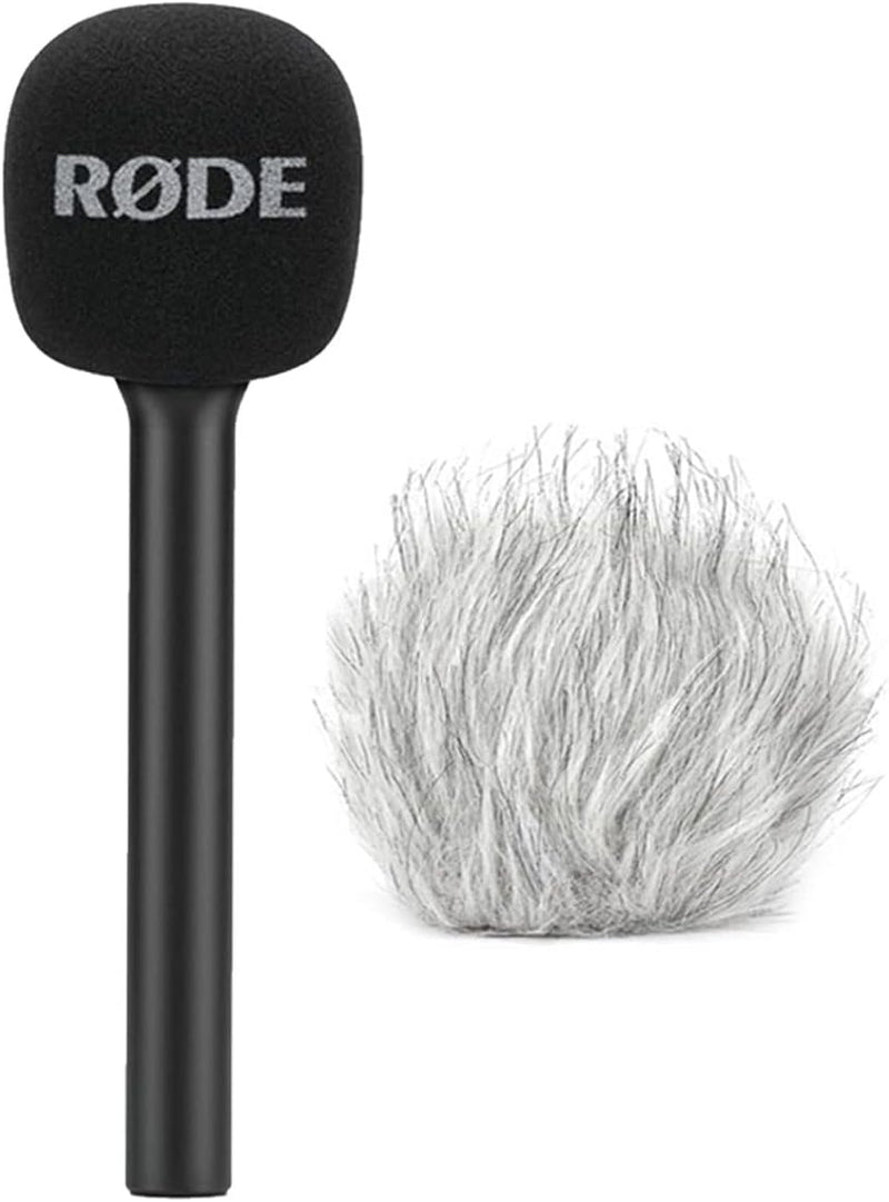 Rode Interview GO Handadapter für Wireless GO + keepdrum WSBW Fell-Windschutz