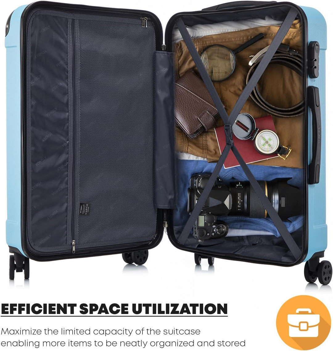 Koffer Suitcase Set, Trolley Reisekoffer, Rollkoffer Handgepäck, Kofferset, Gepäckset mit 4 Rollen 3