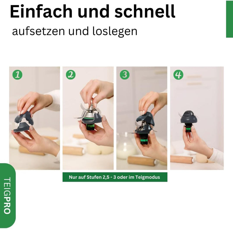 TeigPRO – passend für den Thermomix, Teig Pro Messer Dreckschutz, schützt den Thermomix TM6, TM5 Mes