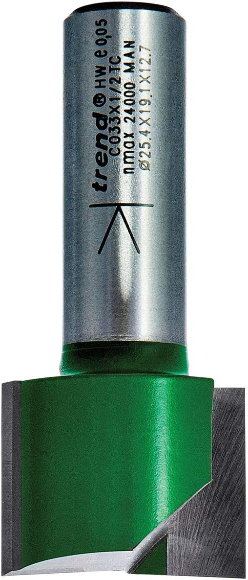 Trend CraftPro Zweischneidiger Spiralnutfräser, 1/4 Zoll Schaft, 18 mm Schnittdurchmesser & 25 mm Sc