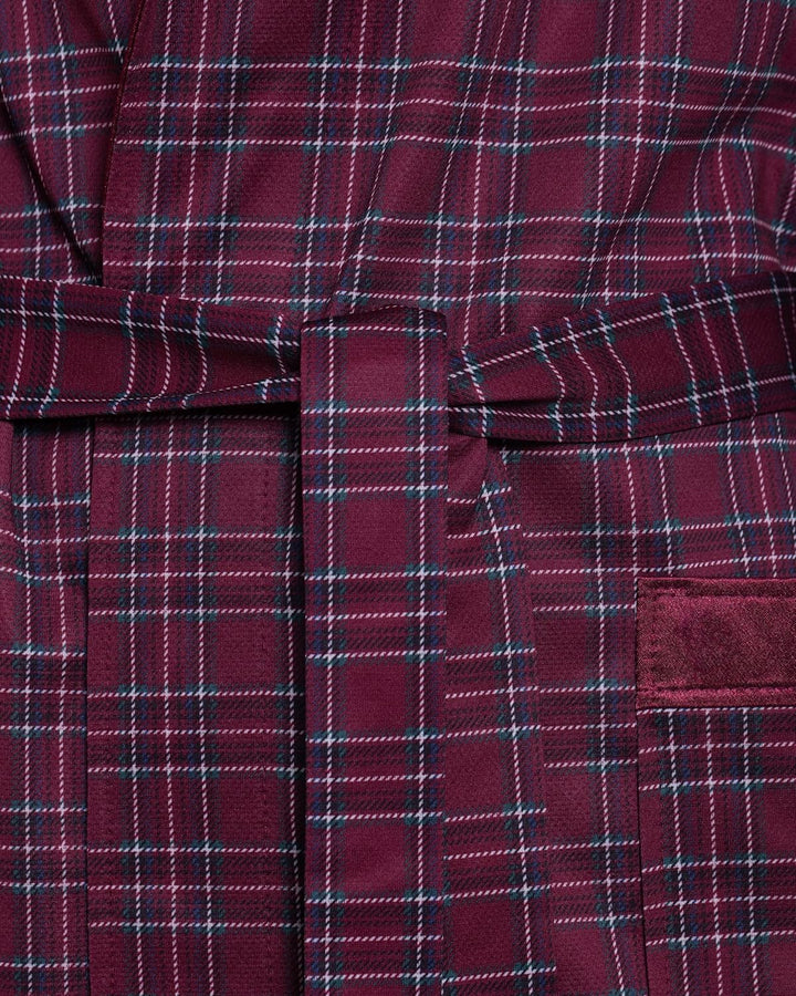 Herren Morgenmantel - Revise Brais RE-503 - Kurz - Dünn und leicht 3XL Bordeaux rot 11, 3XL Bordeaux