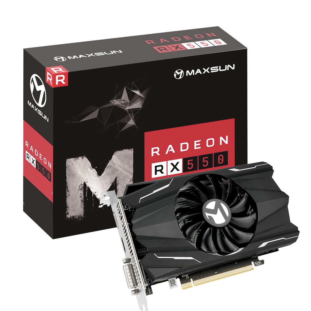 maxsun Grafikkarten AMD Radeon RX 550 Grafikkarte 4GB Graphics Card ITX Computer PC Gaming GPU, 128-