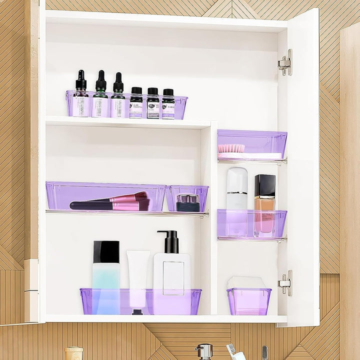 Schubladen Organizer, 25 Stück in 4 Grössen, Kunststoff, Schminktisch und Make-up Organizer, Ordnung