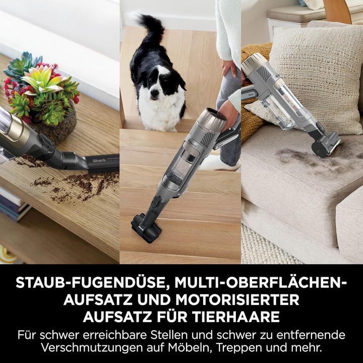Shark PowerDetect Clean & Empty Akku-Staubsauger für Tierhaare, Selbstentleerende Basis 45 Tage, Duo