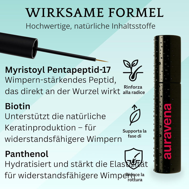 Wimpernserum ohne Hormone I 3ml I Lash Serum vegan &amp; cruelty free | Für empfindliche Augen I Längere