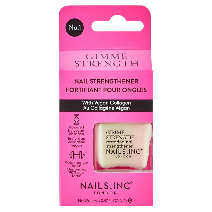 Nails Inc - GIMME STRENGTH Nail Strengthener Nagellack - Intensiver Nagelstärker mit Veganem Kollage