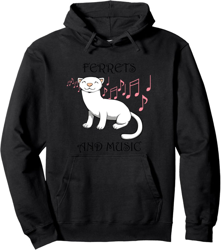 Musik und Frettchen Spruch Musiker Musiknoten Pullover Hoodie