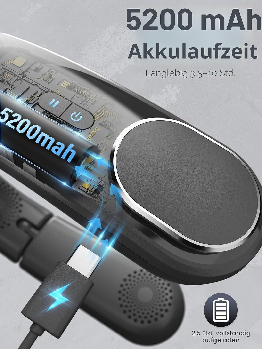 ChillGo Halsventilator – 4 Turbo Faltbarer Tragbarer Ventilator – Persönlicher blattloser Ventilator
