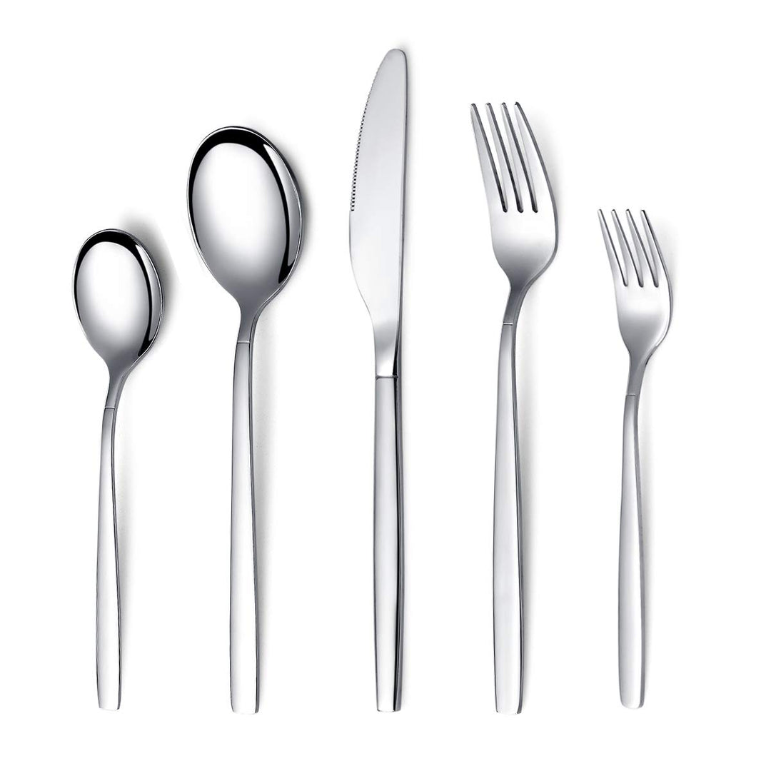 Berglander 30 Stück Edelstahl Besteckset, Gemischte Bestecksets Service für 6 07. Silber, 07. Silber