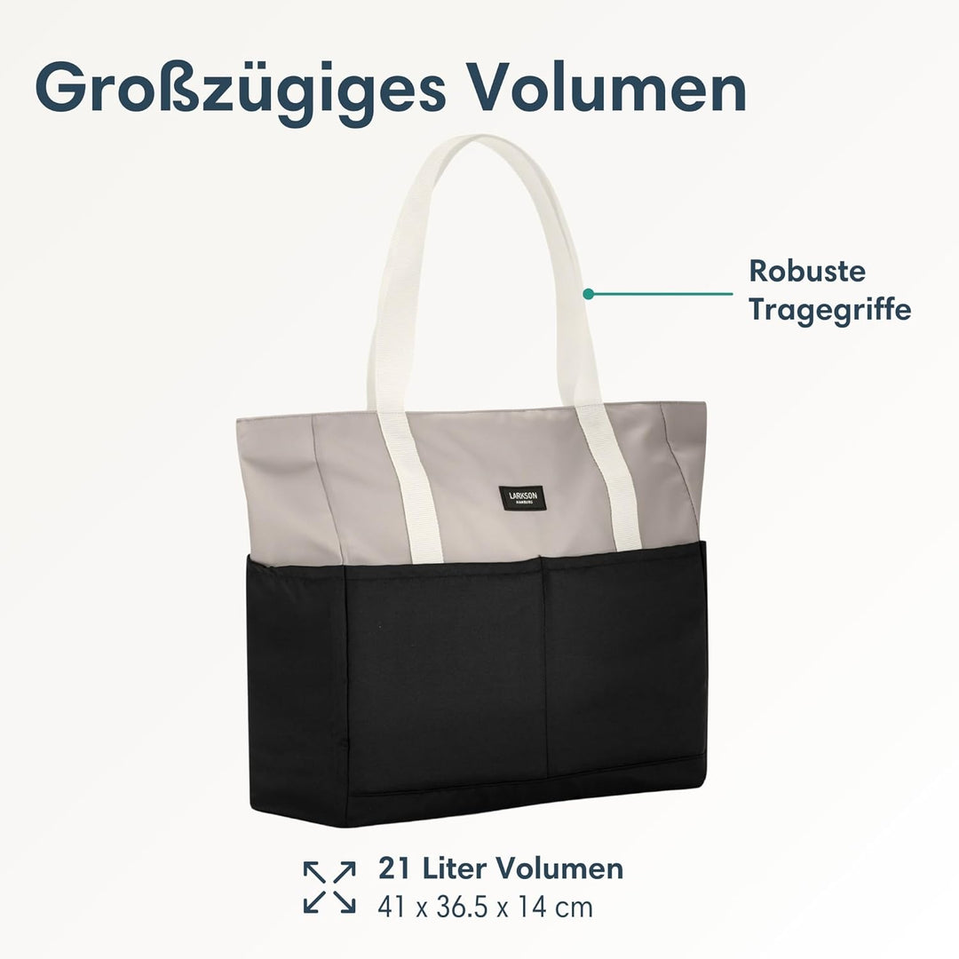 LARKSON Strandtasche Damen & Herren - Linn - Grosse Beach Bag für Strand, Schwimmbad, Pool - Tote Ba
