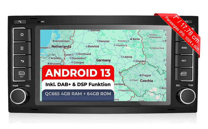 M.I.C. AVTO7 Android 12 Autoradio mit navi Qualcomm Snapdragon 665 4G+64G Ersatz für VW T5 multivan
