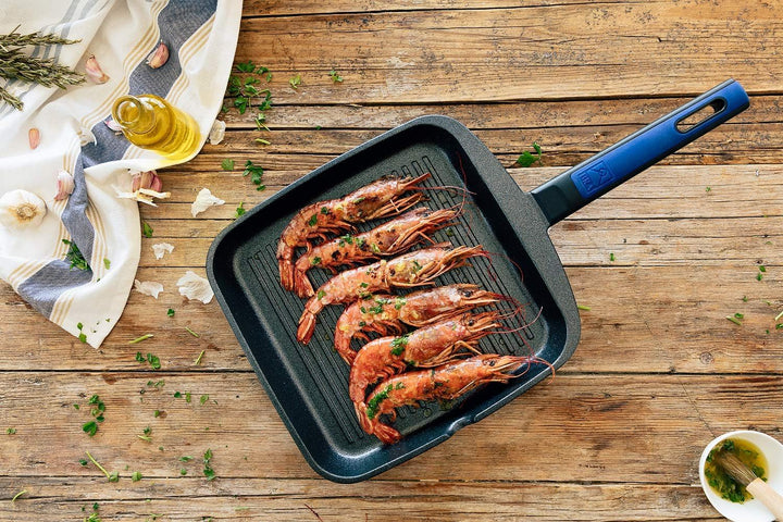 BRA Advanced | Grill mit Streifen, 28 cm, Aluminiumguss mit Antihaftbeschichtung, PFOA-frei, verstär