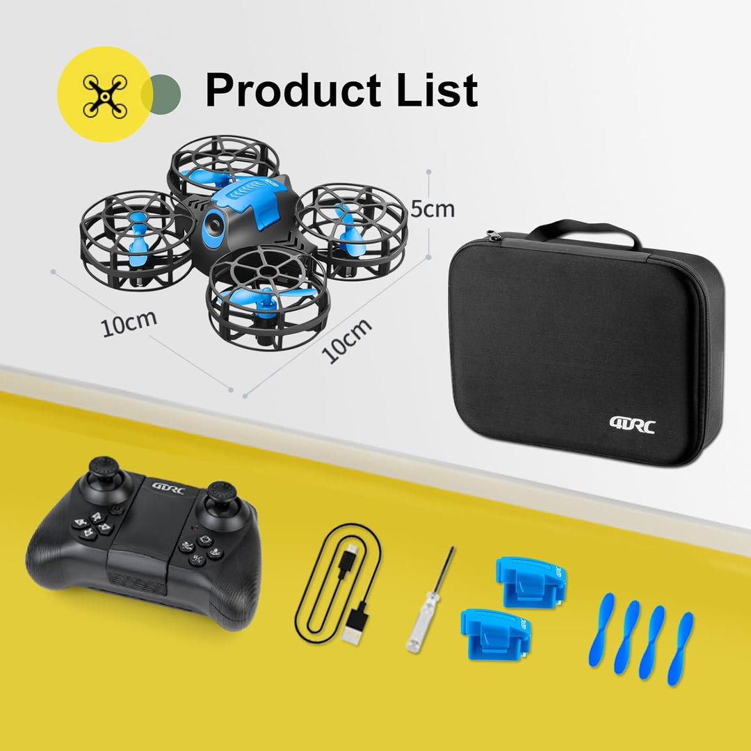 4DRC V18 Mini Drohne für Kinder Anfänger,RC Quadcopter mit 2Akkus Lange Flugzeit,Automatische Höhenh