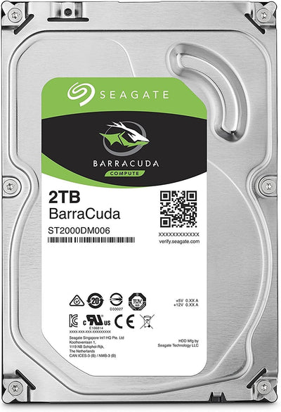 Seagate Barracuda 2TB interne Festplatte, 3.5 Zoll, 7200 u/min, 256 MB Cache, SATA 6GB/s, silber, Bu