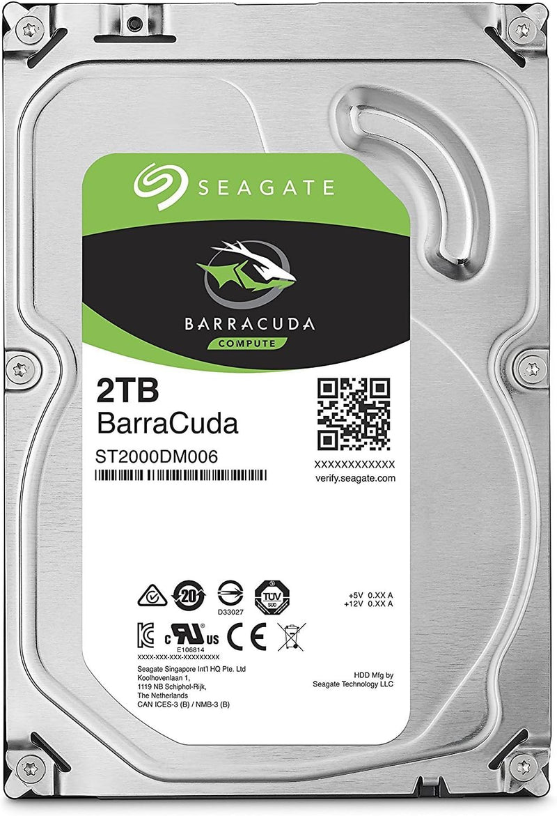 Seagate Barracuda 2TB interne Festplatte, 3.5 Zoll, 7200 u/min, 256 MB Cache, SATA 6GB/s, silber, Bu