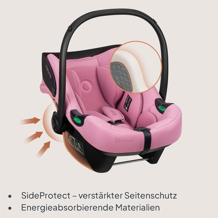 Lionelo ASTRID i-Size Baby Autositz 40-87 cm, Babyschale Gruppe 0+, Rückwärtsgerichtete Montage, 3-P