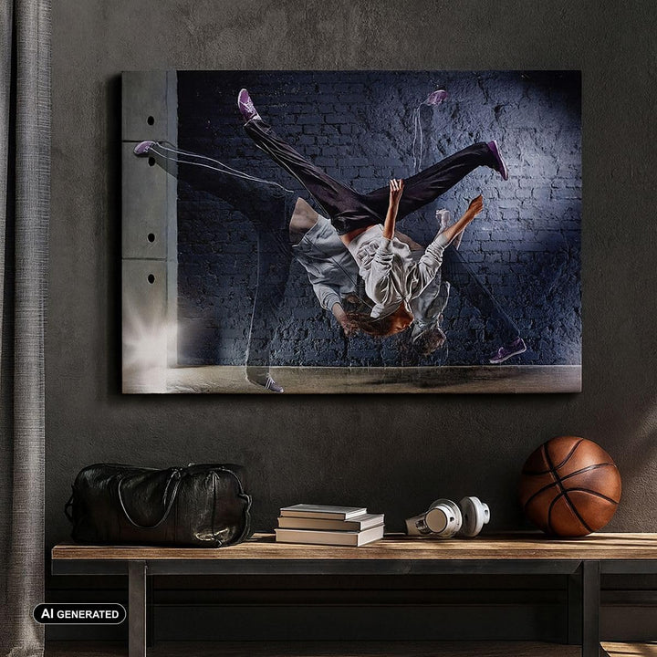 Bilder auf Leinwand 100x70cm Leinwandbild Tänzer Mode Flip Mädchen Gross Wanddeko Bild Schlafzimmer