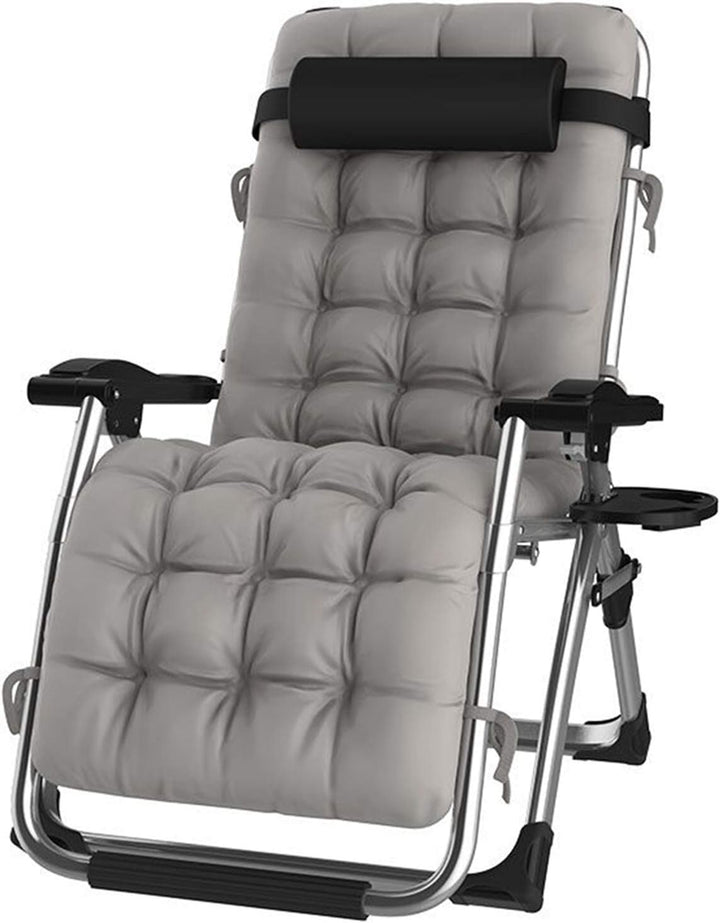 DQCHAIR Lehnender Schwerelosigkeits-Stuhl im Freien mit Getränkehalter, extrabreiter Verstellbarer L