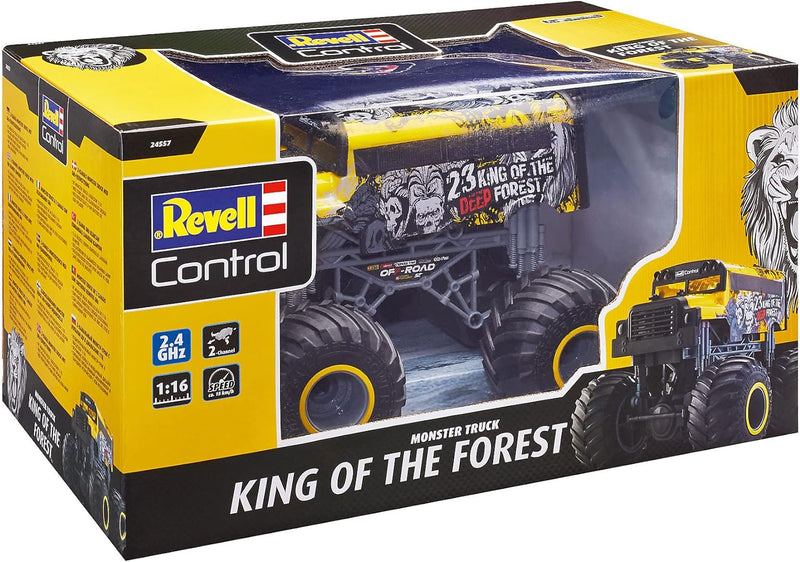 Revell 24557 King of The Forest Gelb-Schwarz 1:16 RC Modellauto Elektro Monstertruck RTR 2,4GHz Schu