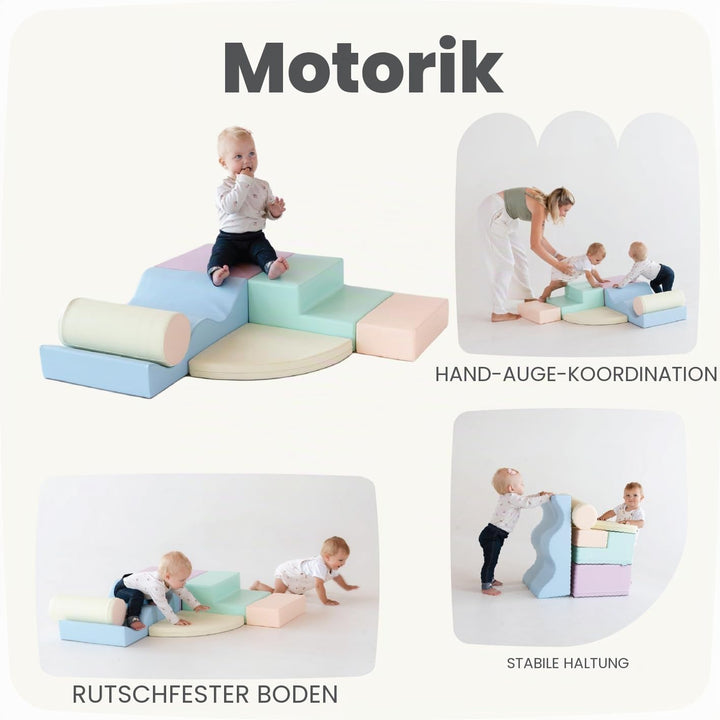 IGLU SOFT PLAY Explorer Set 6 STK Softbausteine Motorische Fähigkeiten Riesenbausteine Klettern Scha