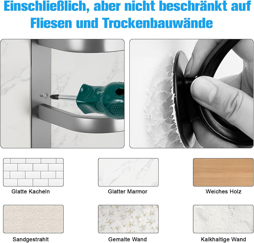 Handtuchhalter Grau 80cm Handtuchstange 3 Stufiger Aluminium Grau 80 cm, Grau 80 cm