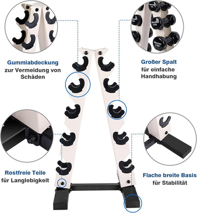 MENCIRO A-Rahmen Hantelständer Nur Ständer, 5-Tier Stahl Gewicht Kurzhantel Rack für Hanteln, Gewich