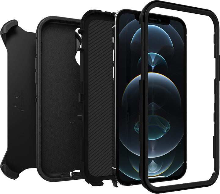 OtterBox Defender Series Schutzhülle für iPhone 12 und iPhone 12 Pro, Schwarz, Schwarz