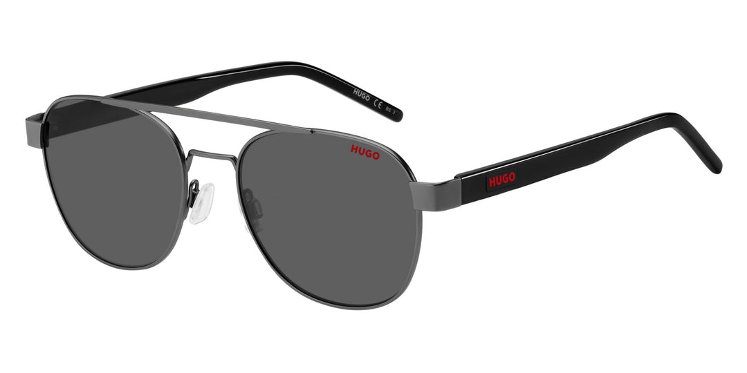 HUGO HG 1196/S Brille, Matte Dark Ruthenium, 54 für Herren, Matte Dark Ruthenium