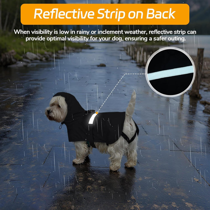 Lelepet Hund Regenmantel, wasserdichte Regenjacke für Grosse Hunde, Hunderegenmantel mit Reflektiere