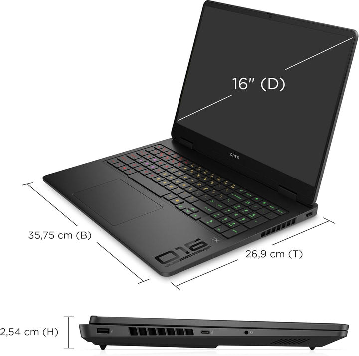 Omen Gaming Laptop, 16 Zoll 2K Display 144Hz, Intel Core Ultra 7 255H, NVIDIA GeForce RTX 5060, 24GB