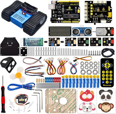 KEYESTUDIO Robot Tank Kit kompatibel mit Arduino IDE, elektronisch programmierbarer STEM-Roboter-DIY
