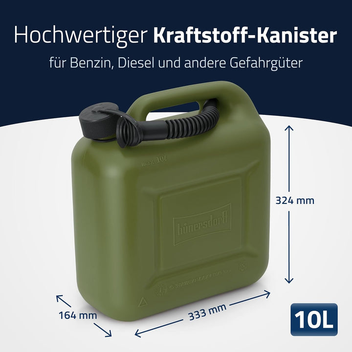 Kraftstoff-Kanister 812869 STANDARD 10l für Benzin, Diesel und andere Gefahrgüter, UN-Zulassung, mad