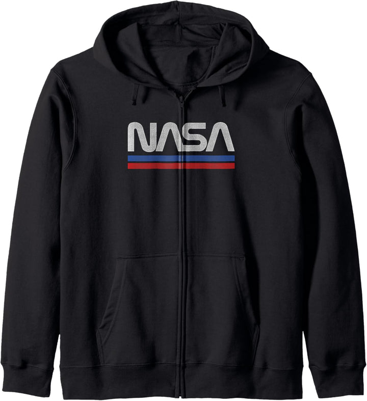 Trendy NASA White Text Logo With Stripes Kapuzenjacke