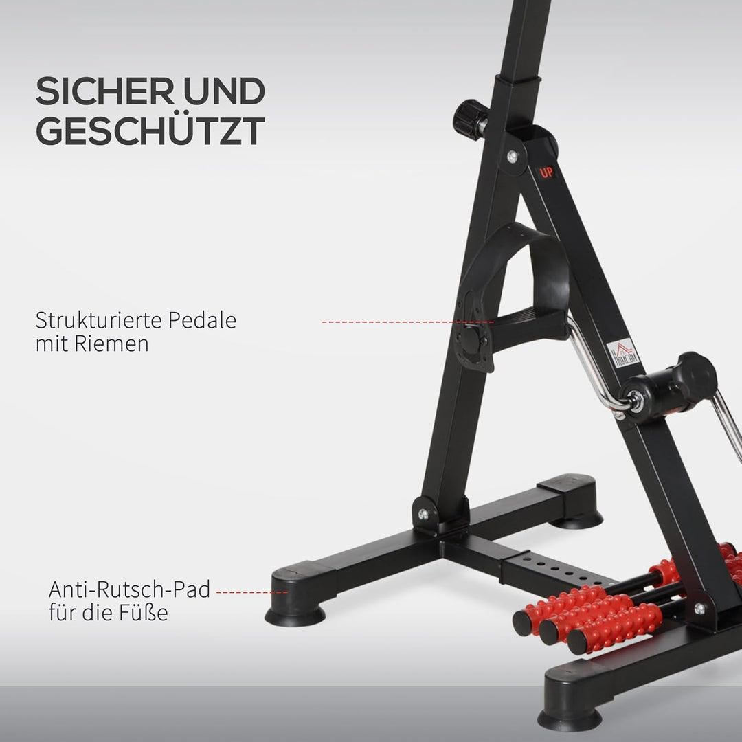 HOMCOM Pedaltrainer für Senioren Höhen- und Längenverstellbar Mini Heimtrainer mit Griff LCD Display