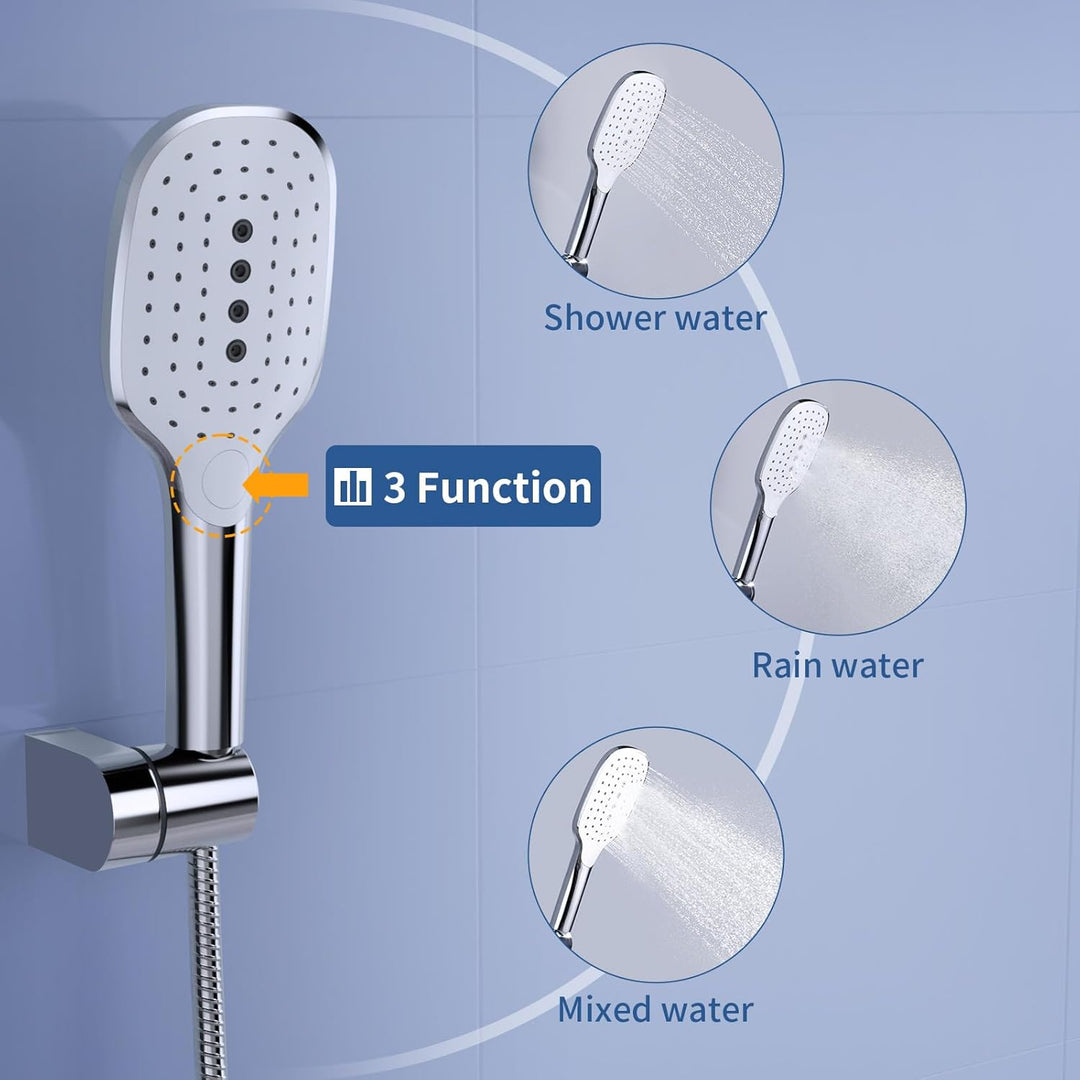 KULACO Badewannenarmatur mit Handbrause, Wasserhahn Badewanne Armatur Wasserfall, Messing Mischbatte