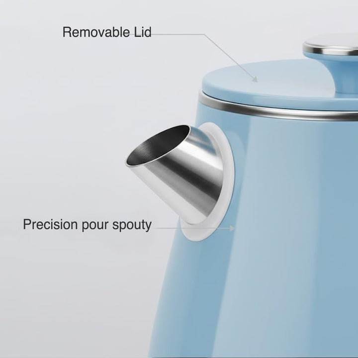 MULIN wasserkocher retro, Elektrischer Wasserkocher mit 360° Basis, 1,8 L Kapazität, 2200 W, Schnell