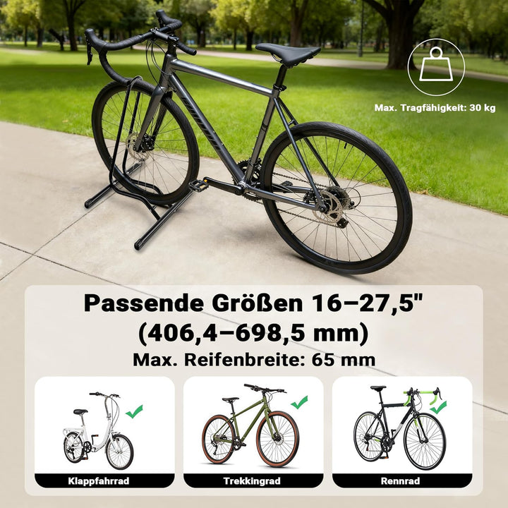 Toboli Mobiler Fahrradständer für EIN Fahrrad bis 60mm Reifenbreite Montageständer Bodenständer für