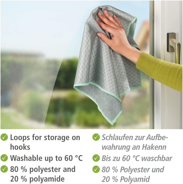 WENKO Mikrofaser Geschirrtücher Miko 2er Set, 2 Handtücher, Polyester, Grau, 40 x 0 x 60 cm, 5474110
