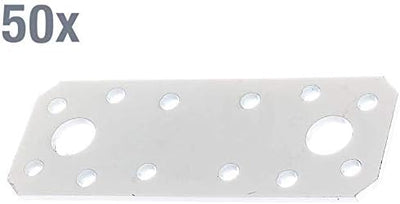 Alberts 846329 Flachverbinder | weiss kunststoffbeschichtet | 96 x 35 mm | 50er Set 100 x 35 mm / 50