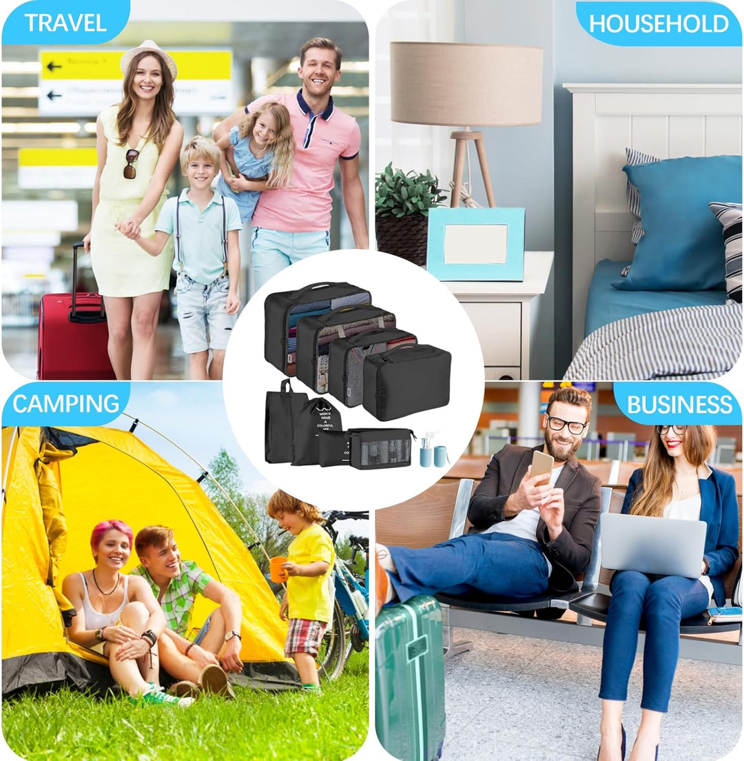 Jsdoin Koffer Organizer Set 9-Teilig Kofferorganizer Reisetasche travel Organizer Wasserdichte Packt