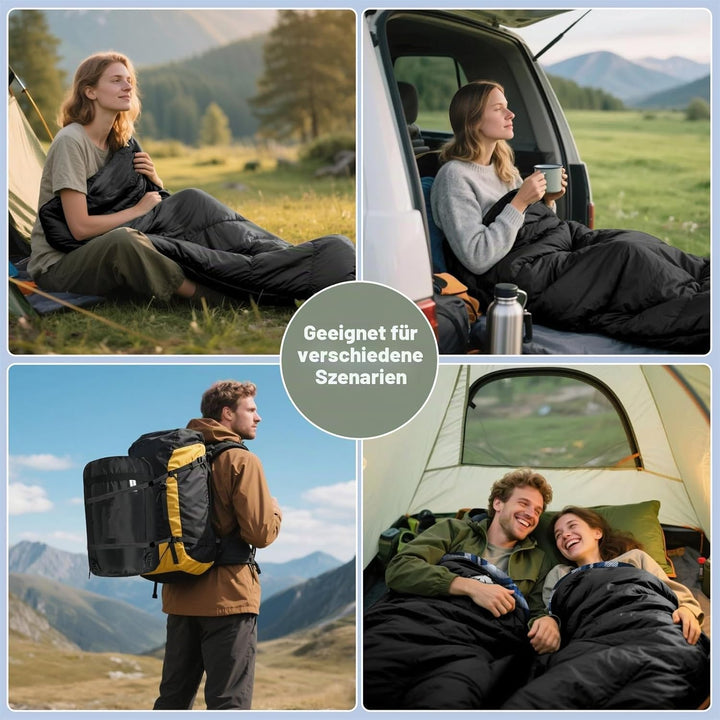 Baumwoll-Flanell-Schlafsack für Erwachsene, 100% Baumwollfutter-Schlafsack für Camping, Wandern, Ruc