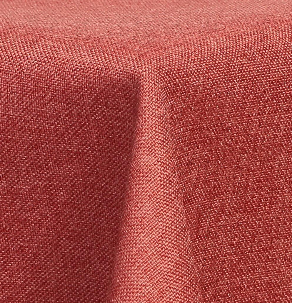 Textil Tischdecke - Leinen Optik - wasserabweisend Rund (Terrakotta, 140 cm) Terrakotta 140 cm, Terr