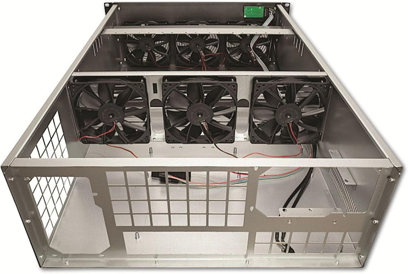 Inter-Tech Gehäuse Mini ITX 4W40 Mining-Rack 179x482x705mm Schwarz