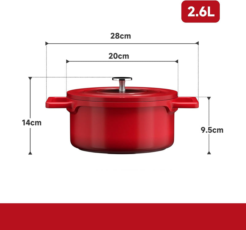 Kochtopf Homelux 20cm Topf Induktions Kochtöpfe mit Deckel, Antihaftbeschichtung, 2,6L Suppentöpfe a