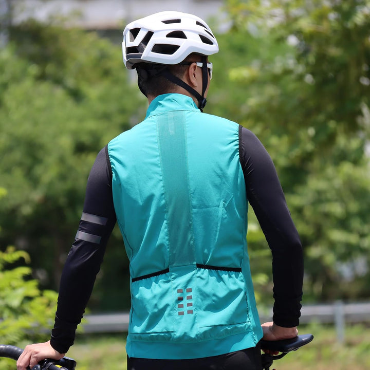 WOSAWE Herren Fahrradweste Leicht Atmungsaktiv ärmellos Laufjacke Winddicht Radweste mit YKK-Reissve