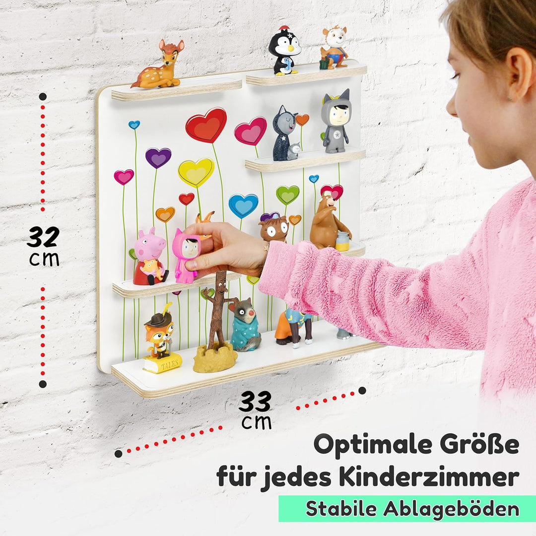 stadtecken Holzregal für Musikbox – Passend für Toniebox & ca. 40 Tonies | Perfekte Aufbewahrung für